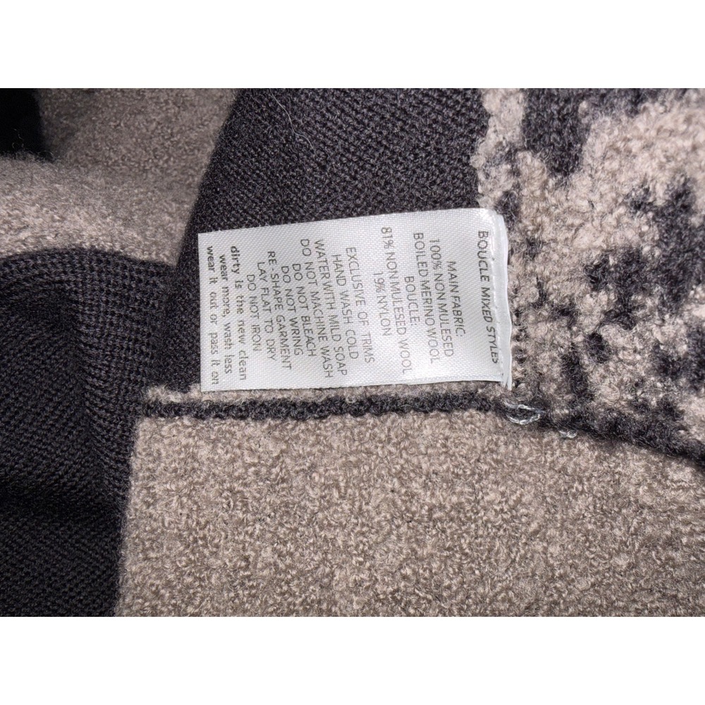 TOAD&CO Boucle Mixed Styles Sweater Dress‎ Black Tan Textured Knit Size L - Picture 4 of 4